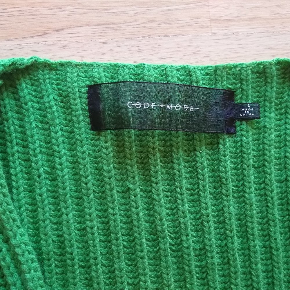Code X Mode Open Front Dolman Cardigan Solid Green - image 8